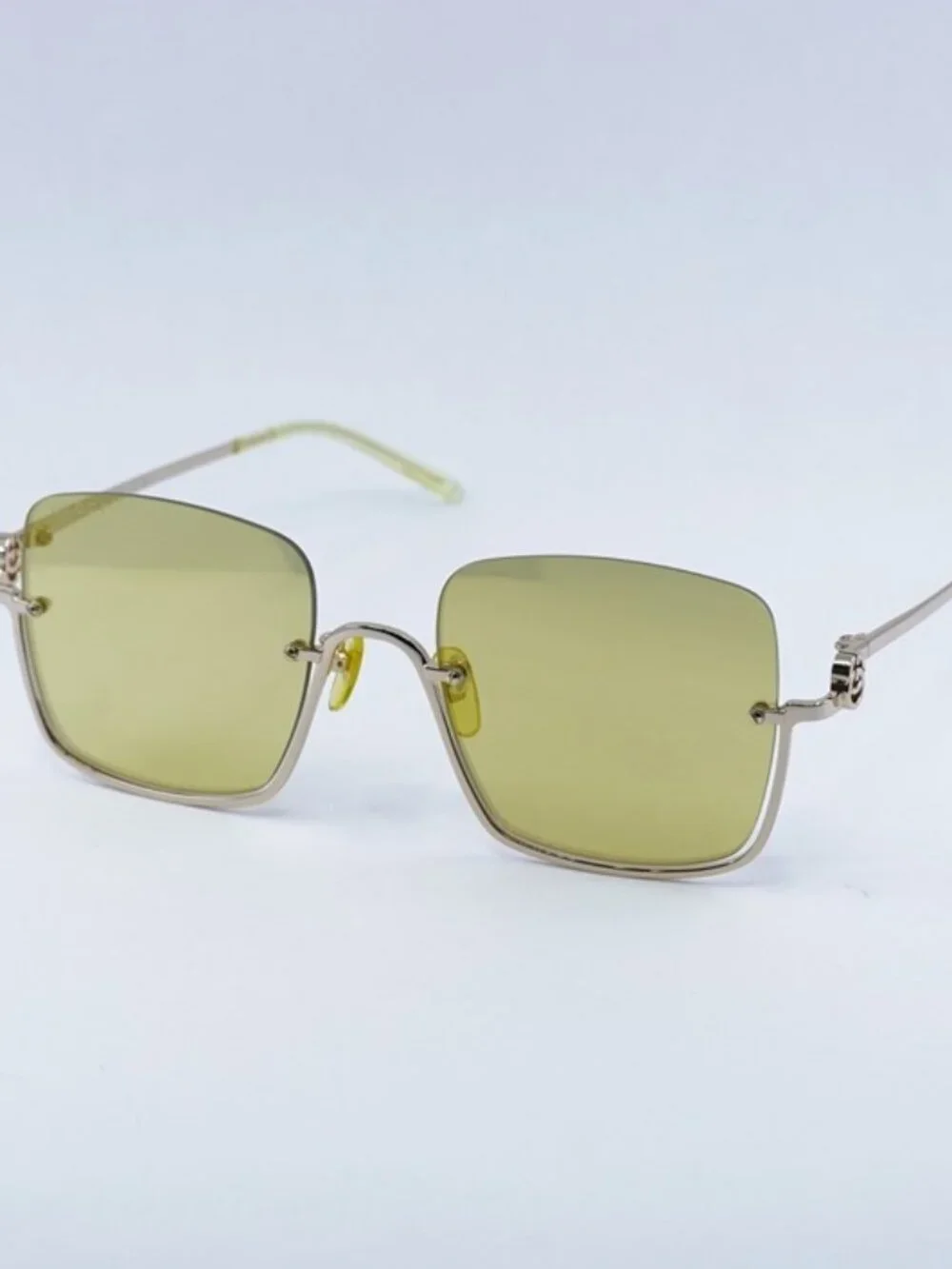 Gucci GG1279S 006 Sunglasses Gold Square Frame, Yellow Gold Mirror Lenses